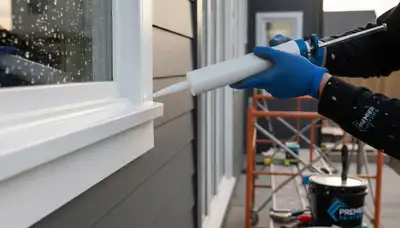 Professional caulking and sealing on Mansfield, MA home exterior for weatherproof protection