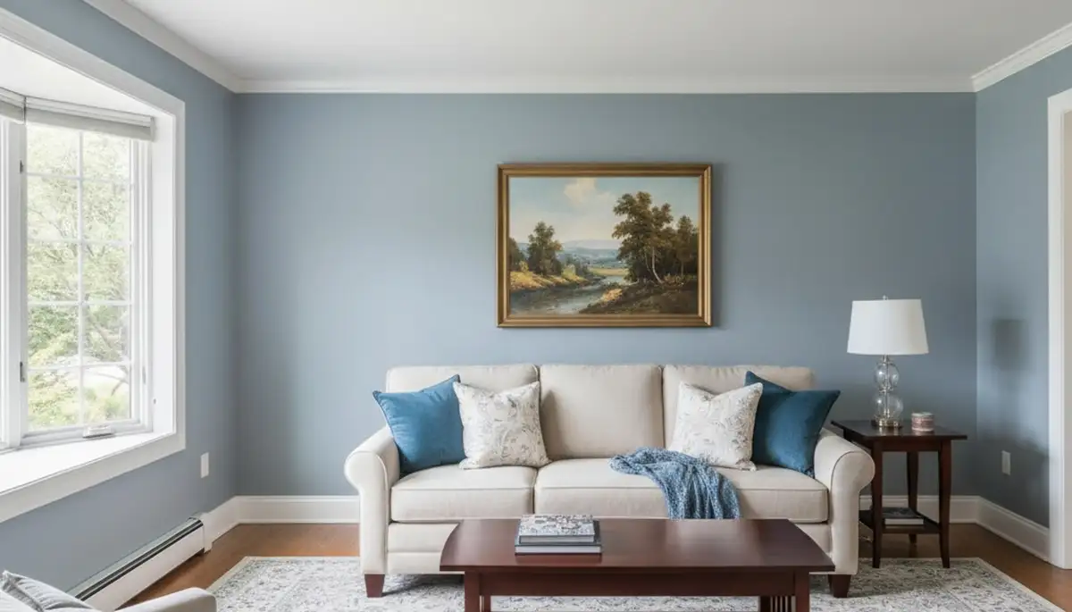 Finished interior painting in Mansfield, MA showcasing smooth walls and vibrant, professional color finishes