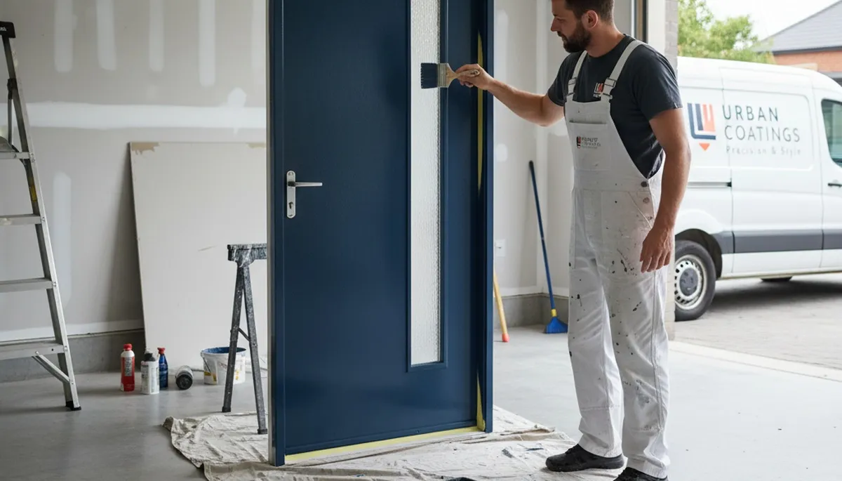 Professional door painting service in Mansfield, MA enhancing curb appeal and weather durability