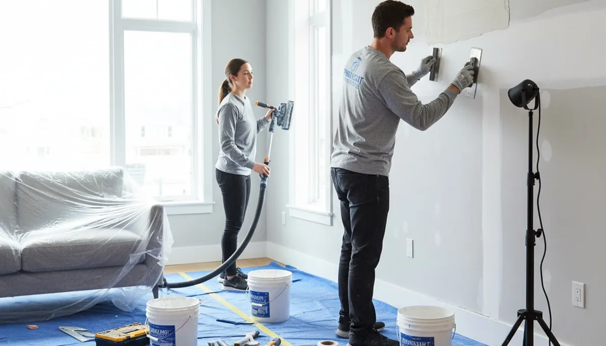 Professional drywall repair and wall restoration in Mansfield, MA home interior