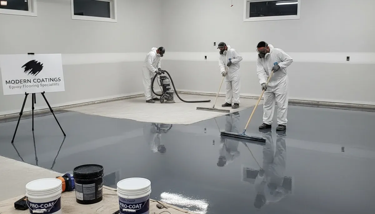 Professional epoxy garage floor coating in Mansfield, MA by local house painting experts