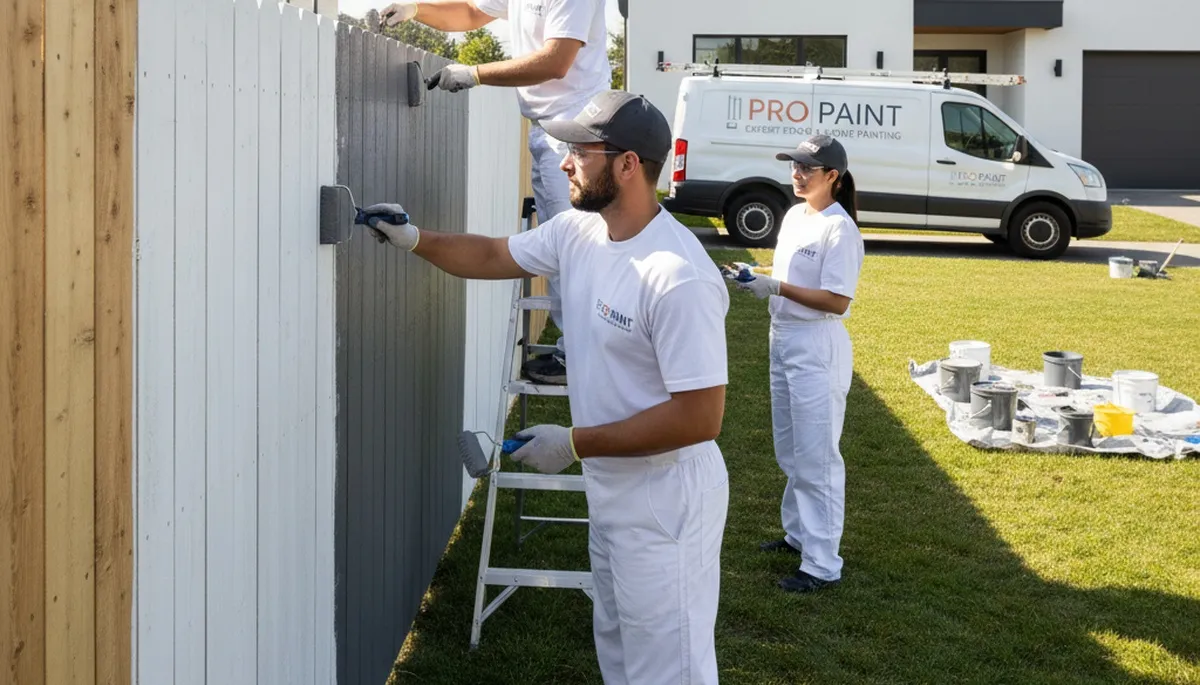 Professional fence painting in Mansfield MA with durable wood finish by expert local painters