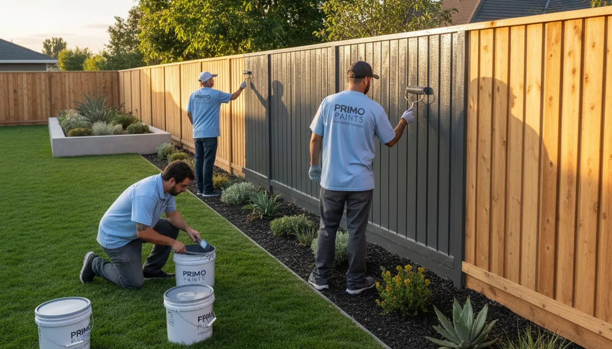 Professional fence painting service in Mansfield MA protecting wood with durable outdoor paint finish