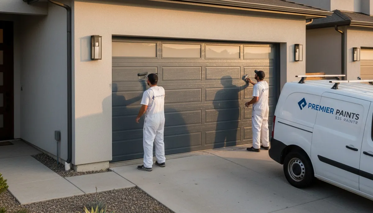 Professional garage door painting in Mansfield MA enhancing curb appeal and weather protection