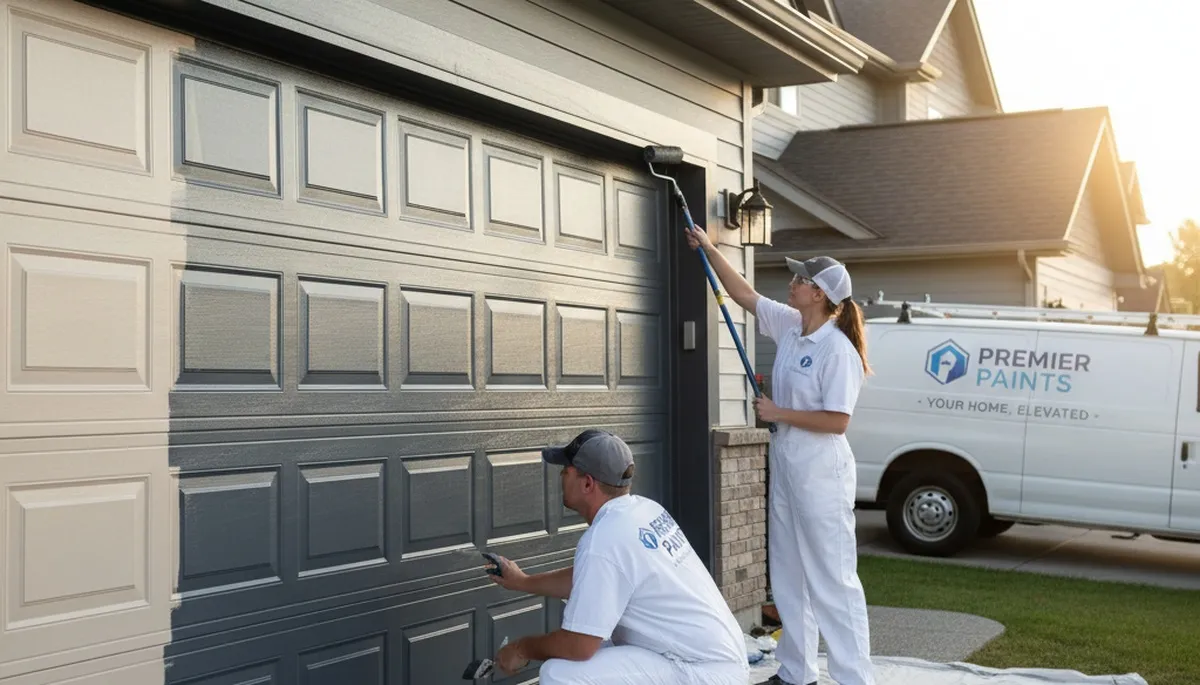 Professional garage door painting in Mansfield MA boosting curb appeal and weather protection
