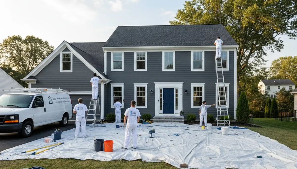 Professional house painters in Mansfield MA providing residential exterior painting services