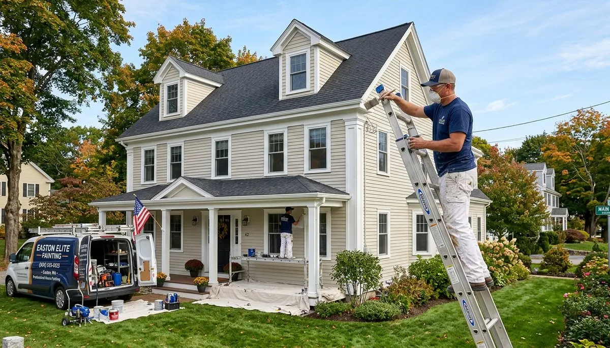 Professional house painters in Mansfield MA enhancing home exterior curb appeal